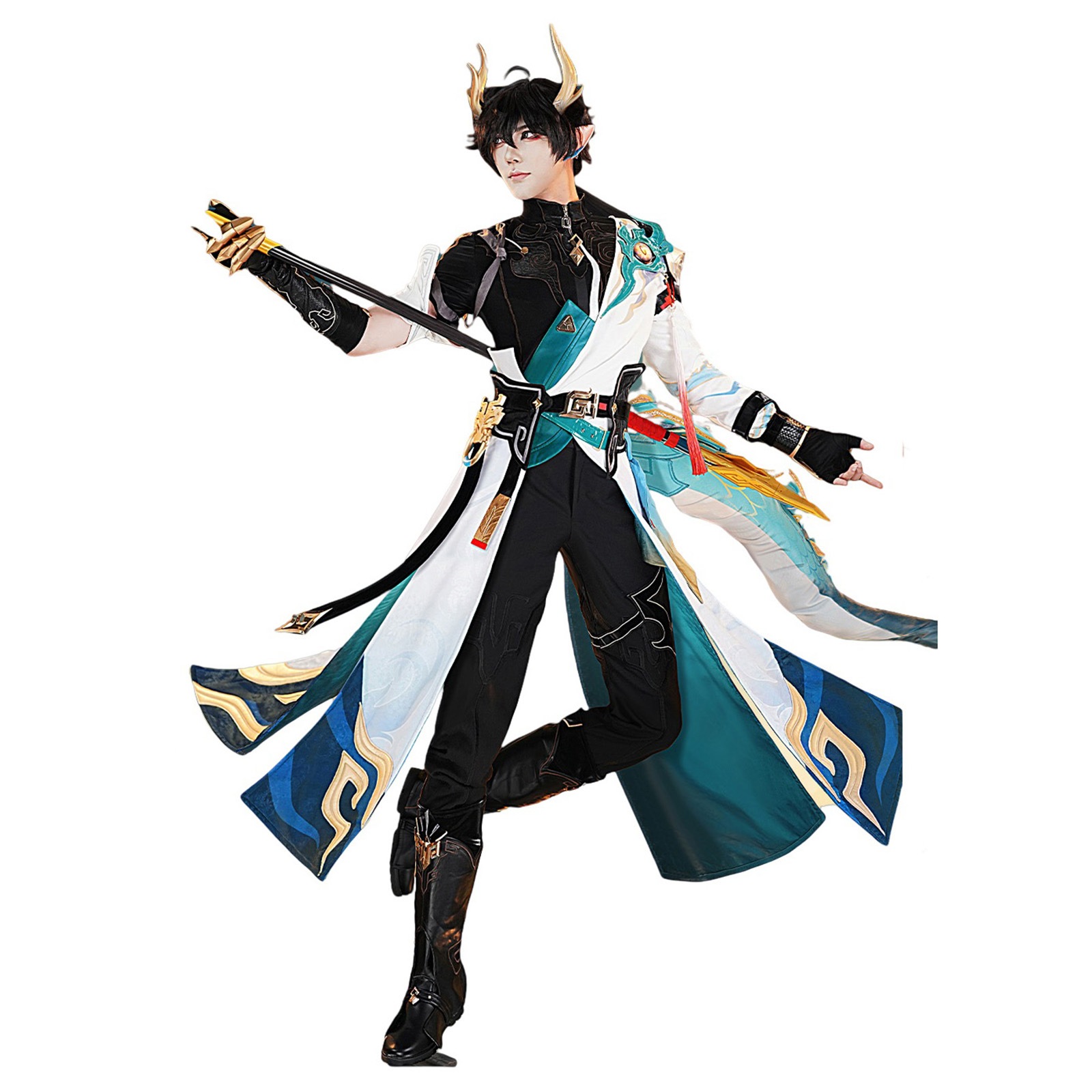 【Azuiblc】コスプレ衣装 丹恒・騰荒 靴カバー付き 龍角 金属アクセサリー コスプレ コスチュームセット 崩壊 スターレイル おしゃれ グッズ アニメ