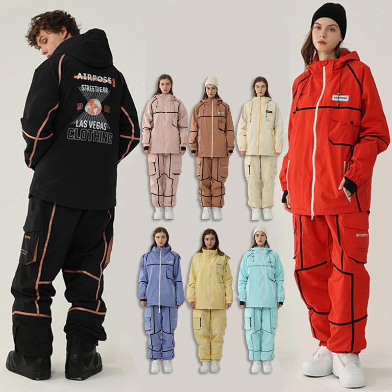 スノーボードウェア レディース メンズ 上下セット セットアップ スキーウェア スノボウェア 男女兼用 ジャケット ロングパンツ カッコイイ
