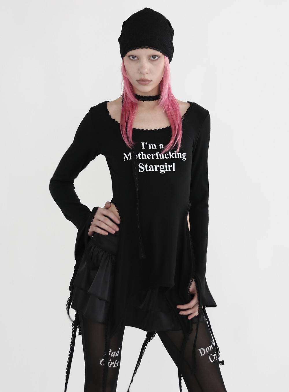 BADBLOOD Stargirl String Long Sleeve 長袖 BADBLOOD 【BADBLOOD】 STARGIRL STRING LONG SLEEVE : BLACK