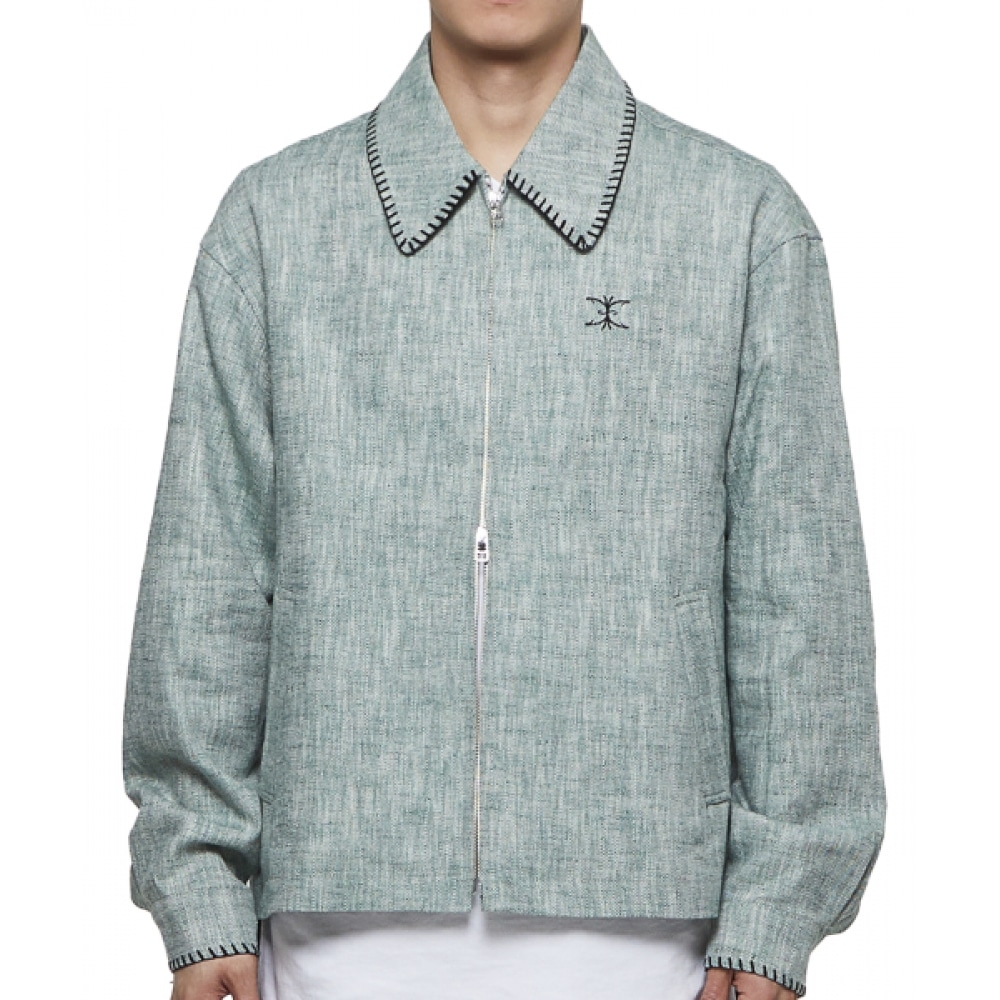 NAYSAYER リネンステッチジャケット (2ウェイ) _グリーン