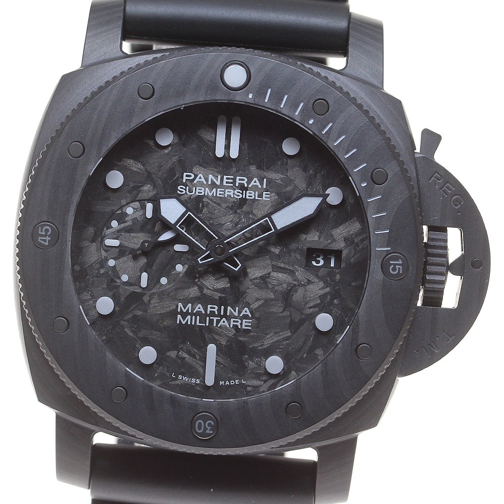 パネライ PANERAI PAM02979 サブマーシブル マリーナ ミリターレ カーボテック 自動巻き メンズ 美品 箱・保証書付き_837034【中古】