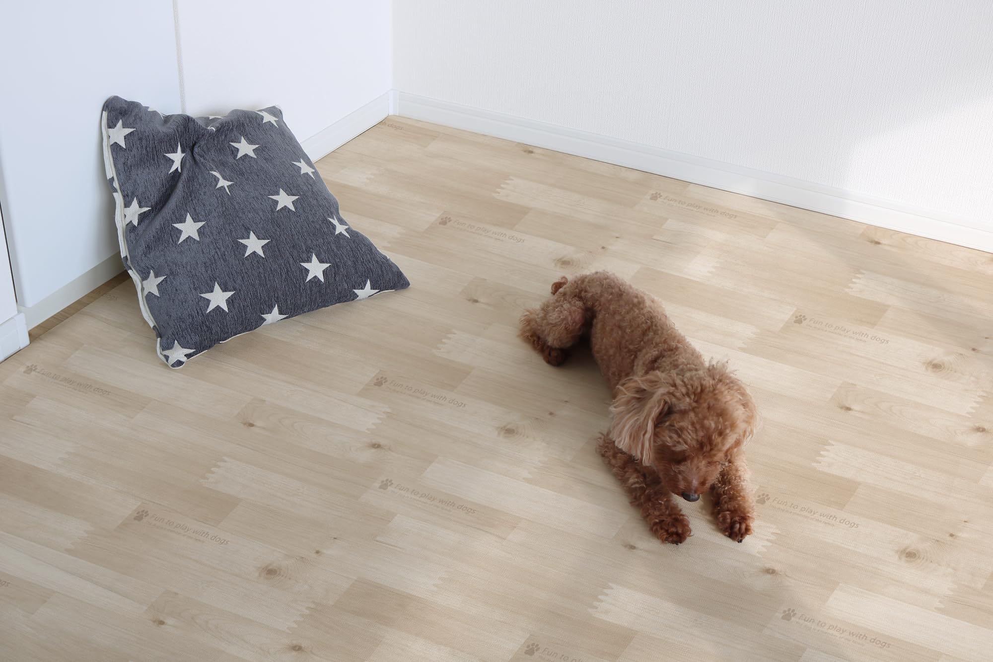 明和グラビア ペット用 防滑・消臭・防水マット TINSF-203 120cm×240cm 木目柄 ベージュ