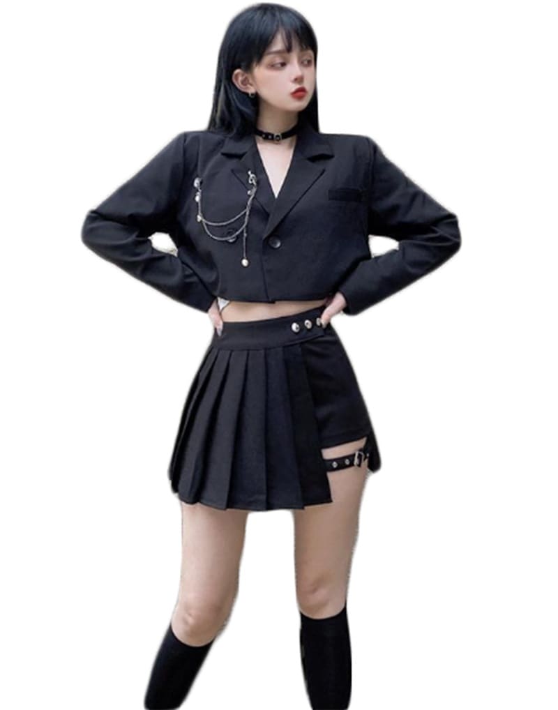 韓国 ファッション スカートセットアップ スーツ上着+スカート衣装 コスチューム ゴスロリ 原宿系