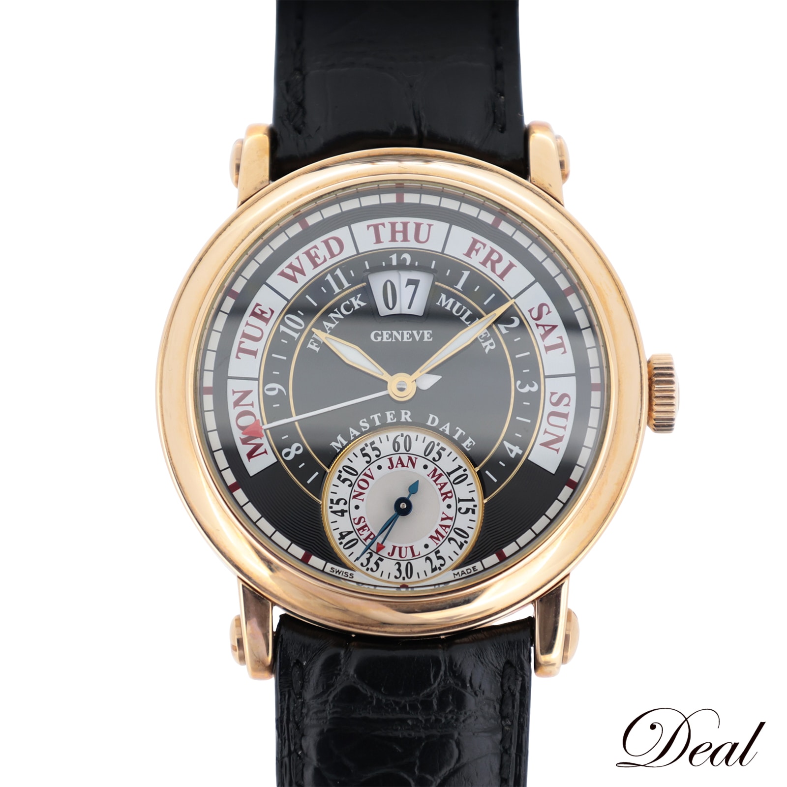 未使用 展示品 K18PG フランクミュラー ラウンド グランドデイト 7002 GD メンズ 腕時計