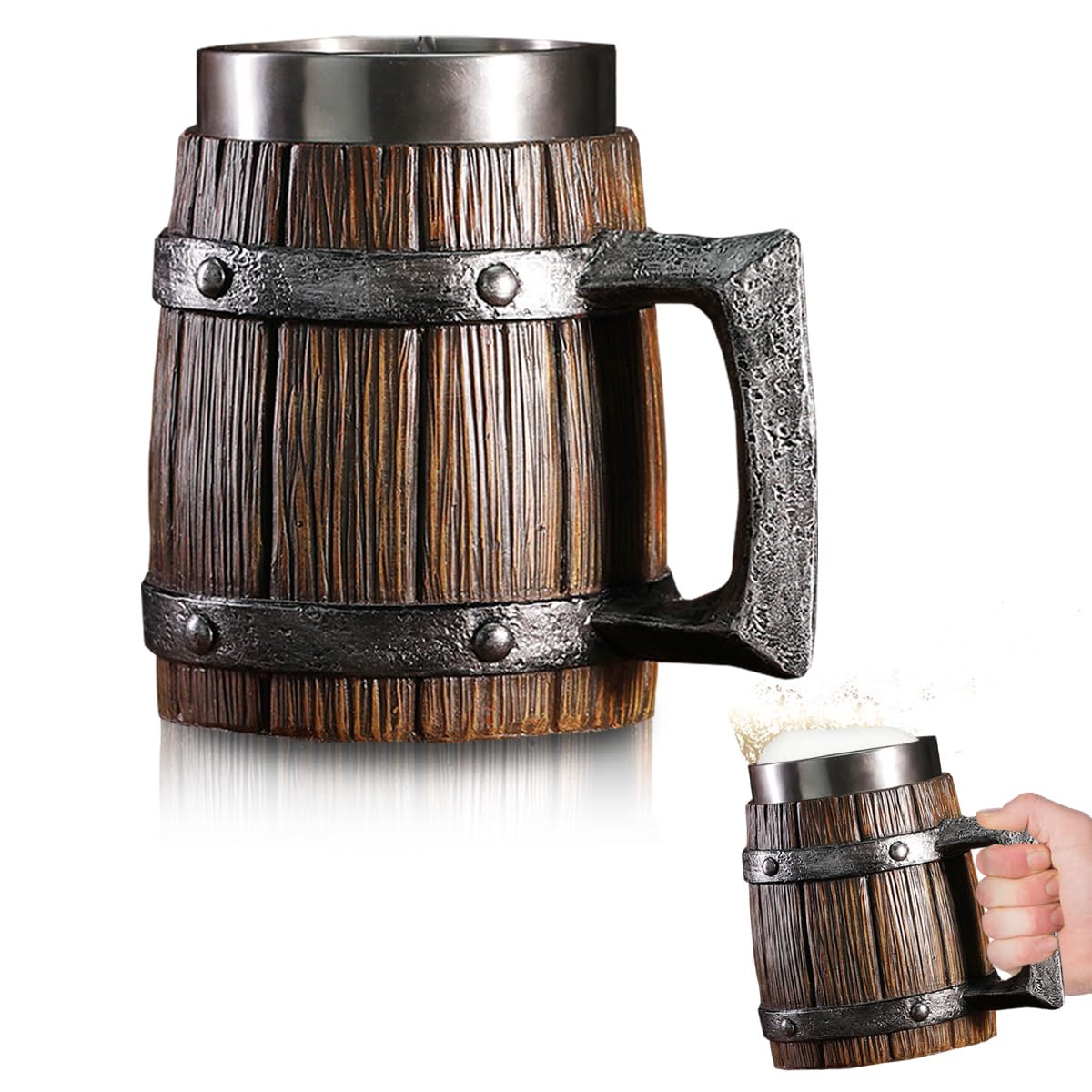 MMmall 海賊ジョッキ ビール ジョッキ ビールジョッキ おもしろ 大ジョッキ 氷点下ジョッキ 食品衛生検査済み(タイプE)