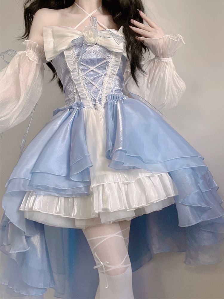 3日以に出荷 ロリータ コスプレ 作 夏 可愛い ロリータ ワンピース レース ロングスカートサンタコスプレ