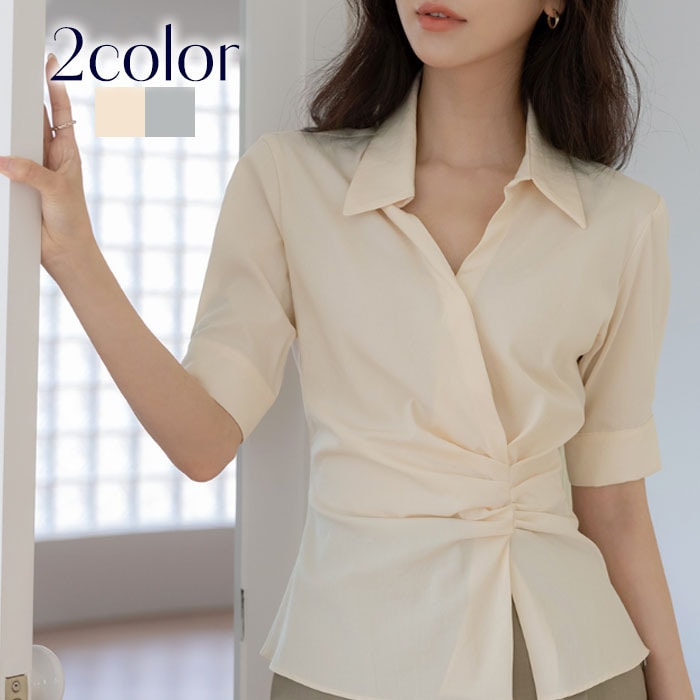 ブラウス レディース 半袖 夏 スキッパー オフィス デート 上品 5,561円