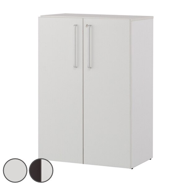 シェルフ 3段 ファイルラック ロータイプ 扉付 プリーマ 約幅80cm ラック 棚 書庫 収納家具 ファイル棚 本棚 カルテラック 80センチ ダークグレー グレー ホワイト 白 法人限定