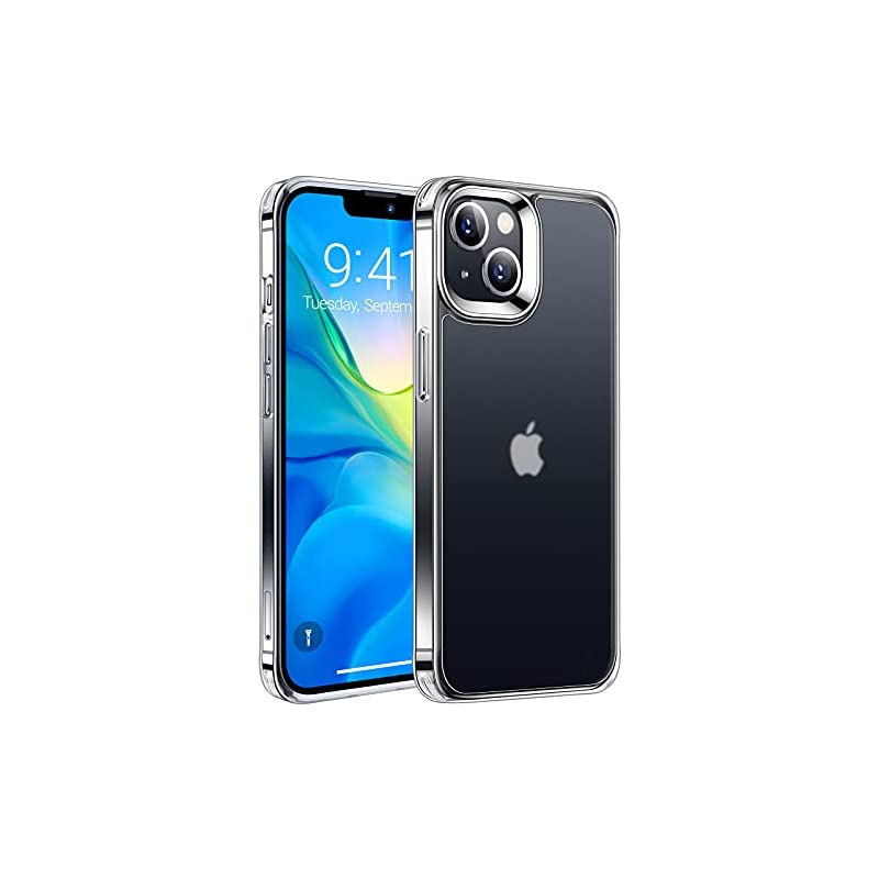 iPhone13用半クリアケース 耐衝撃 米軍MIL規格 指紋防止SGS認証 2021年6.1インチ