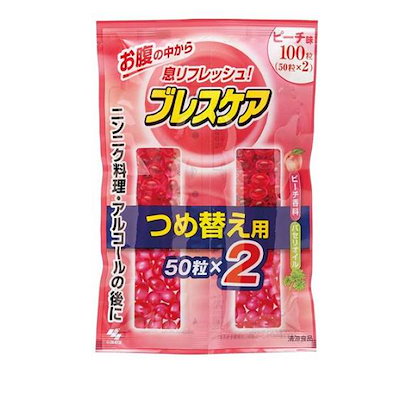 他サイト： ブレスケアピーチつめ替用 2パック 100粒 小林製薬の商品画像