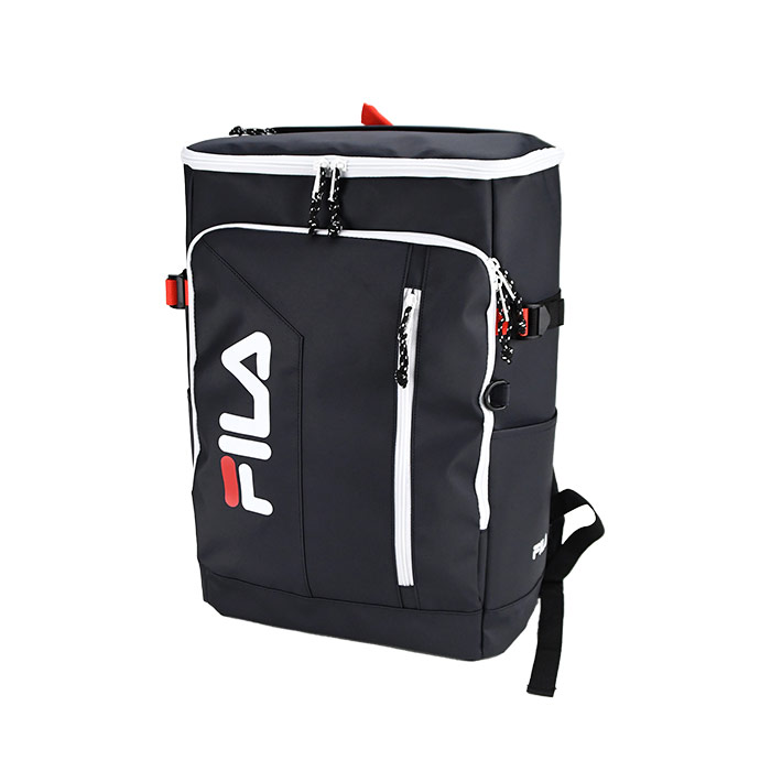FILA サインシリーズ デイパック M リュックサック リュック 通学 通勤 レディース メンズ ユニセックス 男女兼用 黒 黒リュック 大容量 撥水 雨 梅雨 ブラック ブラックリュック