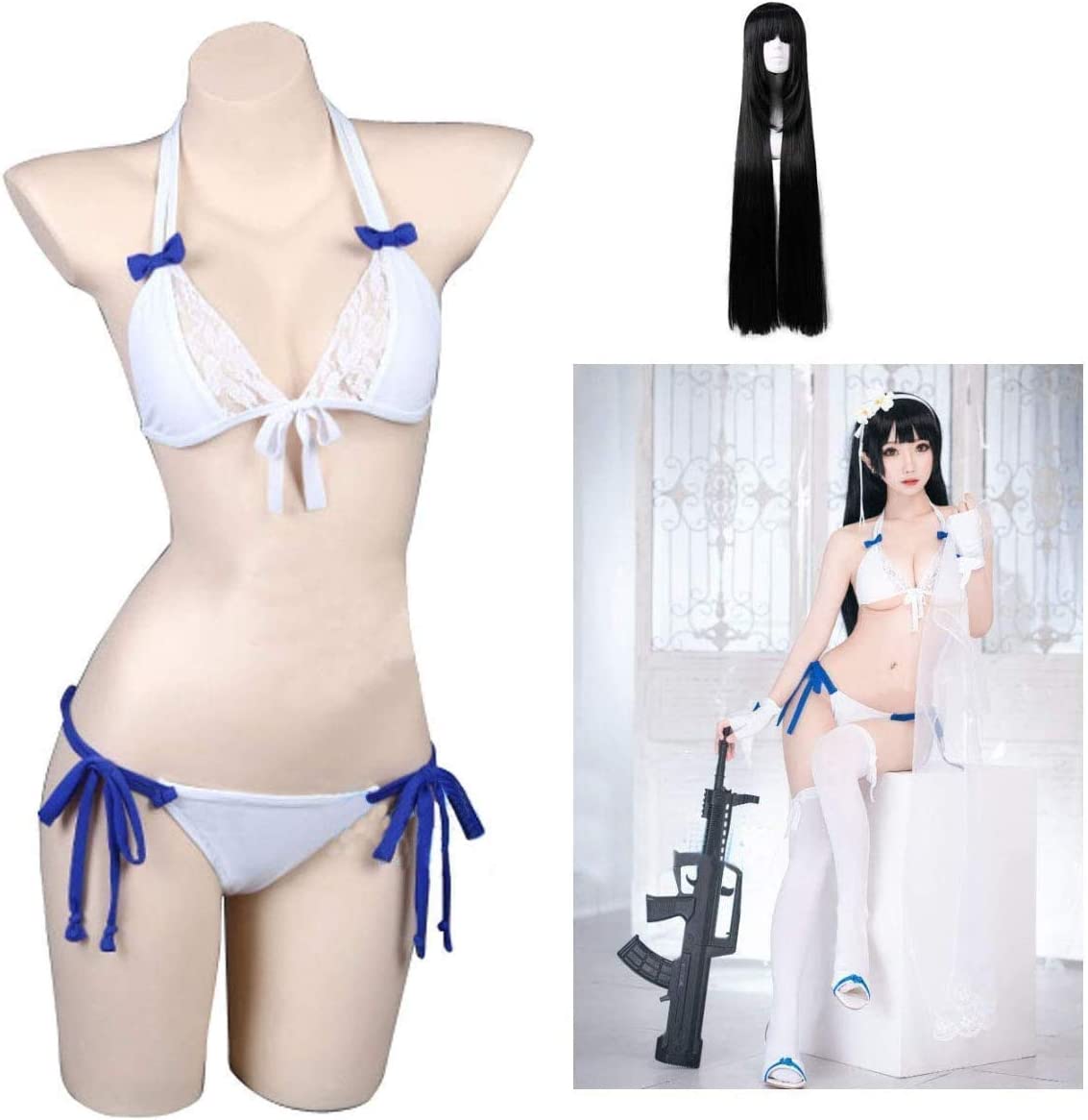 ドールズフロントライン(ドルフロ) 95式 コスプレ ビキニ 水着 衣装 少女前線 GirlsFrontline 戦闘風(ウィッグ 靴別売り) /コスチューム 変身 仮装 ステージ服 舞台 ハロウィン