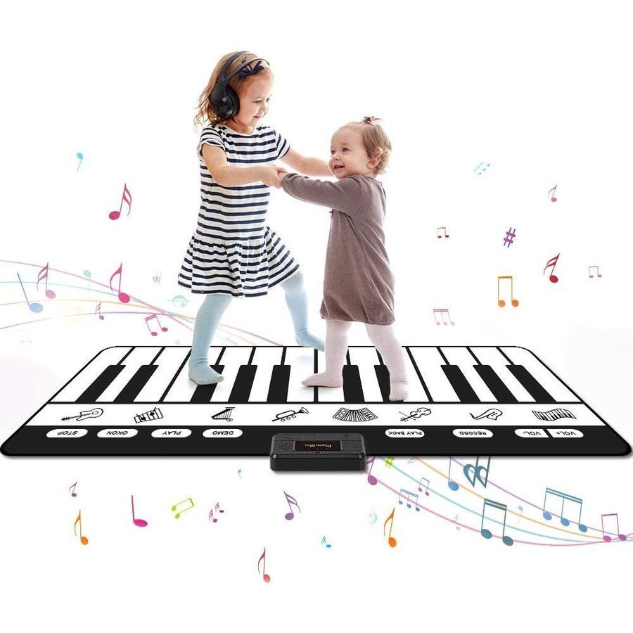ピアノおもちゃ ピアノマット 24鍵盤 10デモ曲 録音再生機能 ワンキーワンノート機 8種類楽器音 注目の 代引き人気