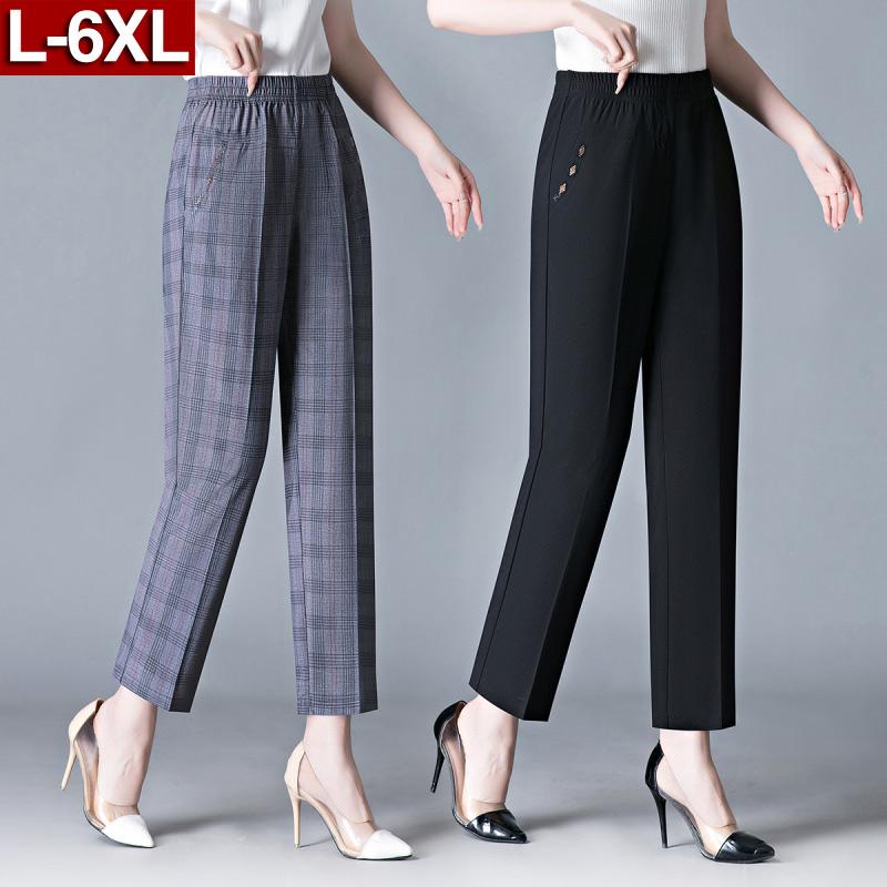 レディース ファッション おしゃれ 婦人服 チェック パンツ 夏 大きいサイズ ストレート パンツ 婦人服 九分丈 パンツ