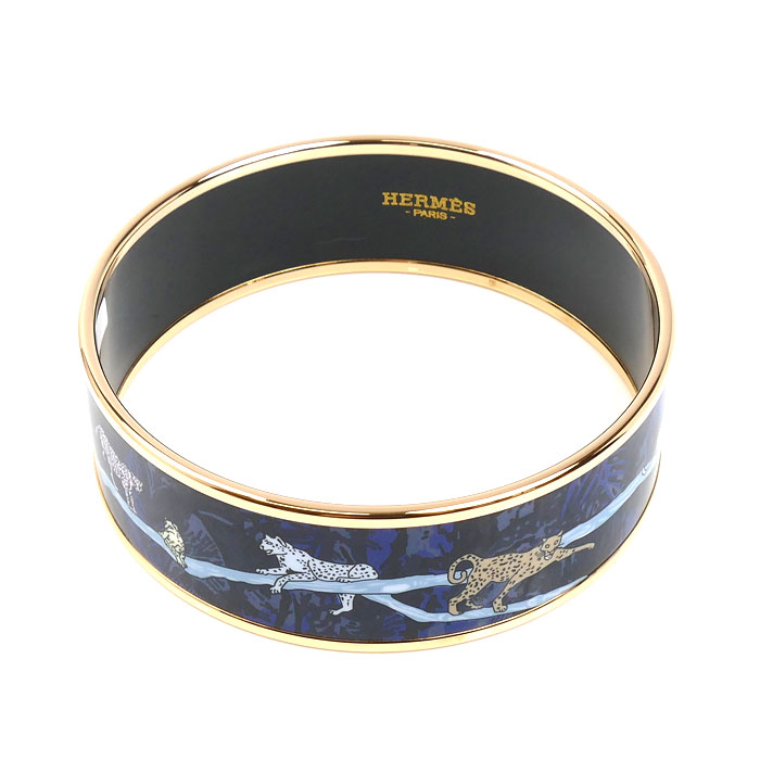 HERMES エルメス GP エマイユGM ジャングルカモフラージュ バングル H115322FOL365 レディース 中古 美品