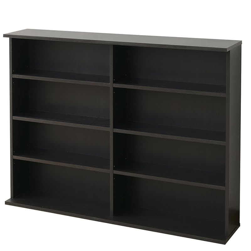 即納：山善(YAMAZEN) 薄型積み重ね本棚(幅121) ダークブラウン CSBS-9012(DBR)