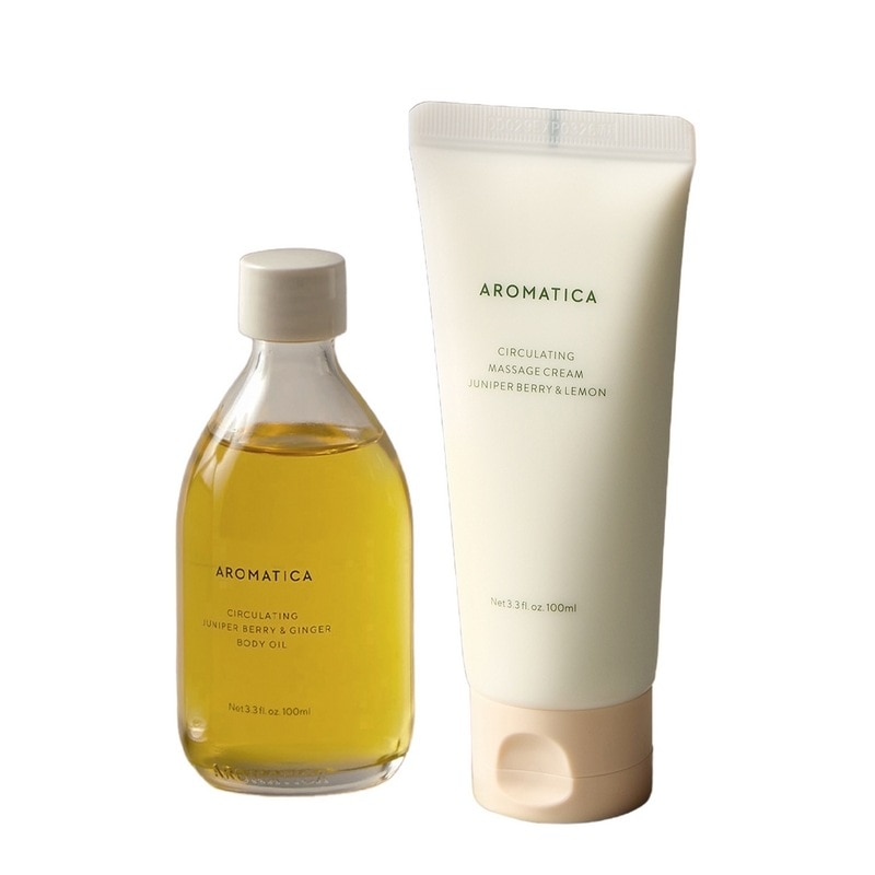 アロマティカサーキュレーティングマッサージクリーム100ml+ボディオイル100ml / 足注ぎセルライト