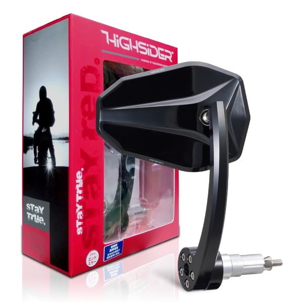 D15168 HIGHSIDER (ハイサイダー) バイク用 バーエンドミラー VICTORY EVO ブラック