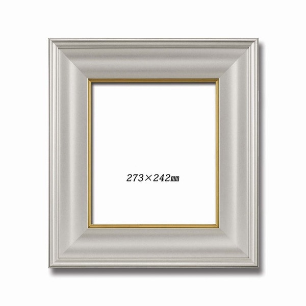( 金色紙額 高級色紙額 ) 輝く金フレームの色紙額 金色紙 マット付き 273×242mm シルバー 額縁 額 フレーム