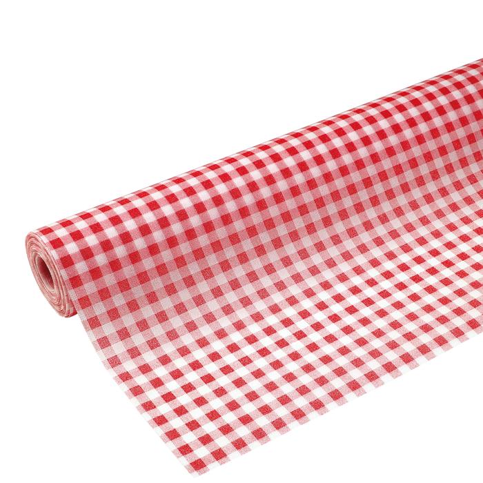 （まとめ買い）カラー不織布ロール ギンガムチェック 赤 4m 切売 18733 [x3セット]