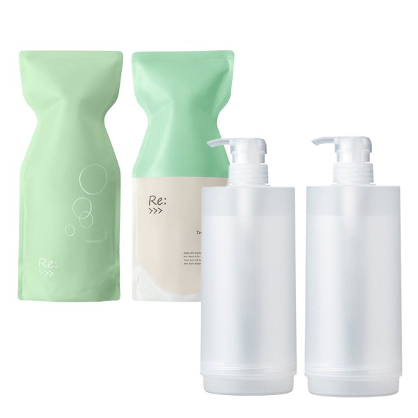 Re:シャンプー 600mL + Re:トリートメント 600g カートリッジ付き セット