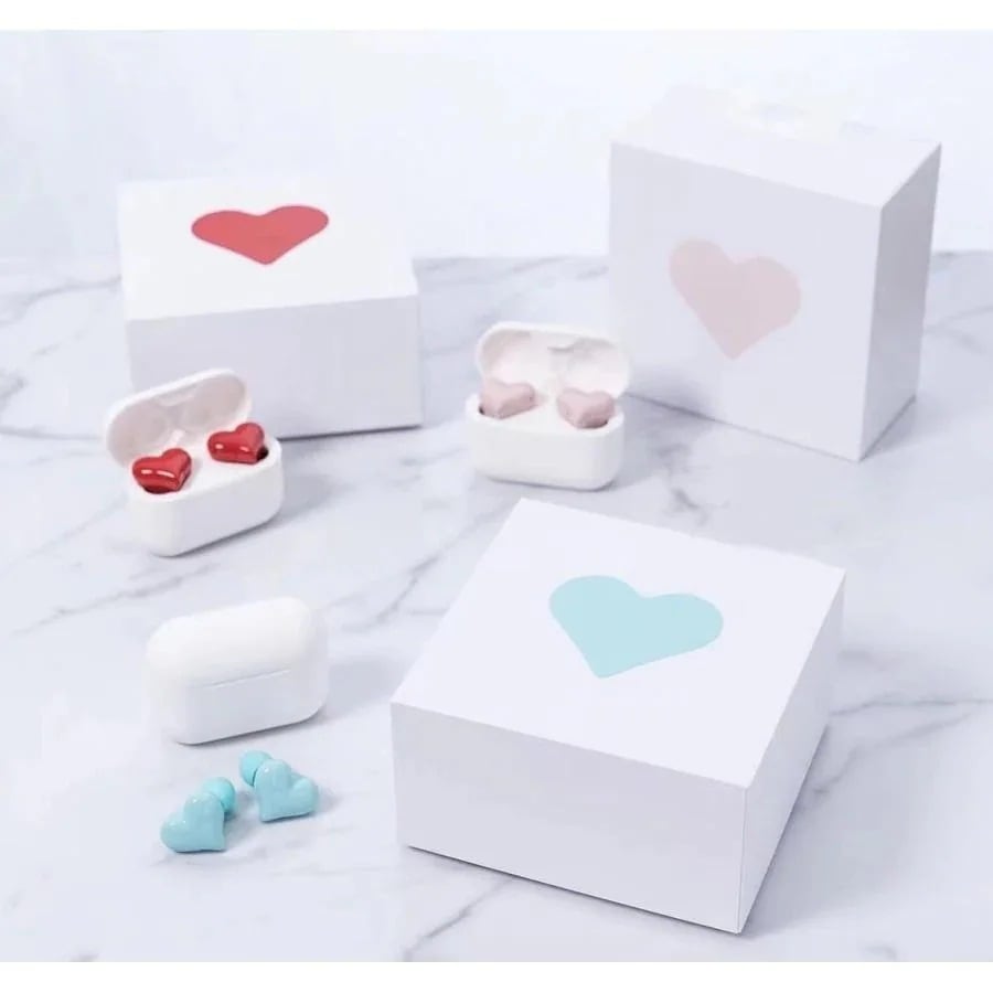 メガ割 ワイヤレスイヤホン bluetooth ハート型イヤホン ブルー HeartBuds ハートバッツ