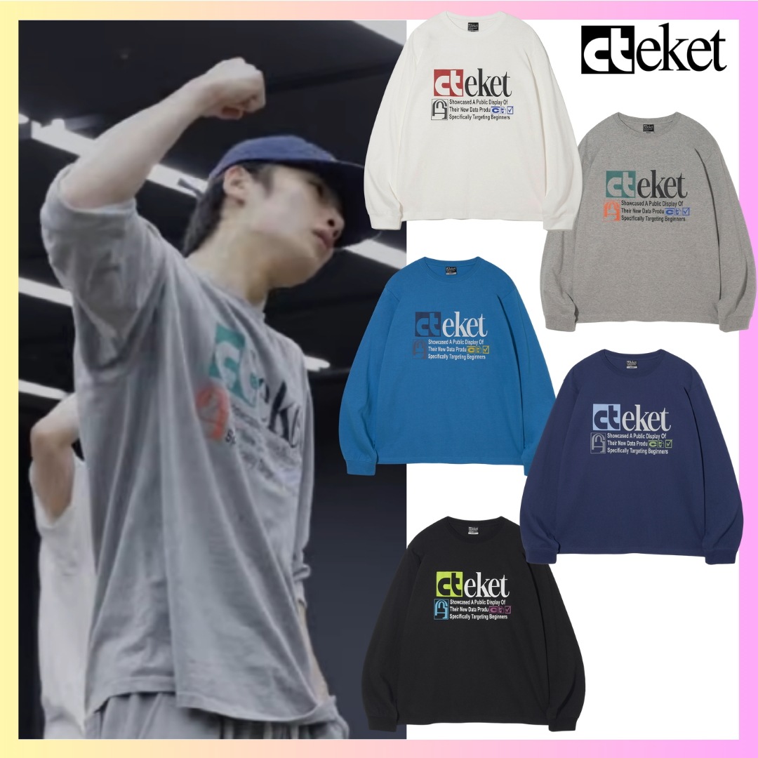 [STRAYKIDS アイエン着用] Plan L/S Tee - 5色 + FREE OMAKE ユニセックス Tシャツ Tシャツ 男女兼用ビッグシルエットシンプルおしゃれ韓国ファッション