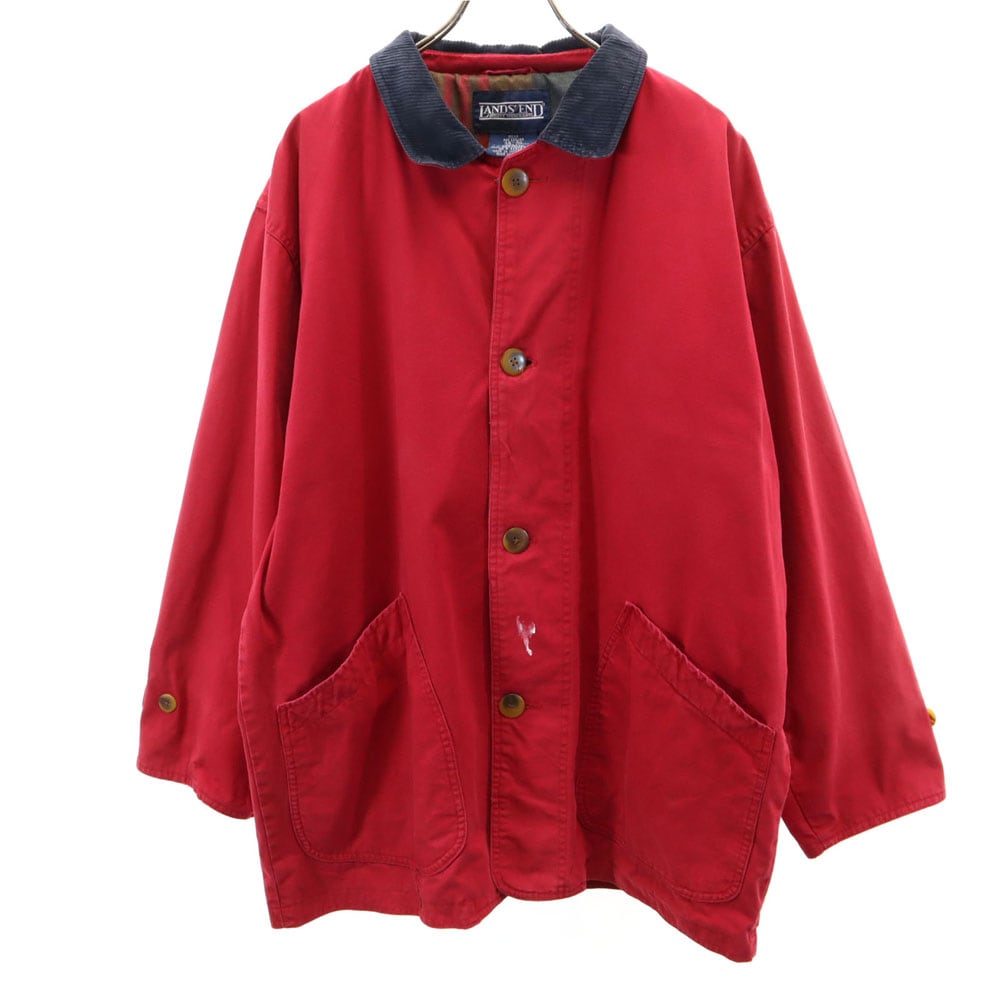 ランズエンド 90s オールド ハンティングジャケット M レッド LANDS END メンズ