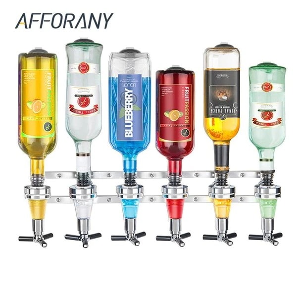 壁掛け アルコール ディスペンサー 6本 ワイン ビール リキュール ボトル お酒 バー パーティー 店舗 キッチン 業務用 家庭用