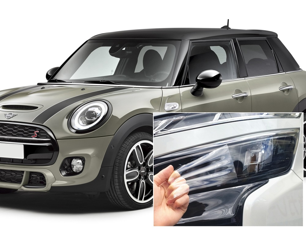 ヘッドライトプロテクションフィルム (MINI 5ドア F55) 車種専用 カット済み 左右セット ヘッドライト保護 XS12 XS15 XS20 XT15 XT20 MINI用