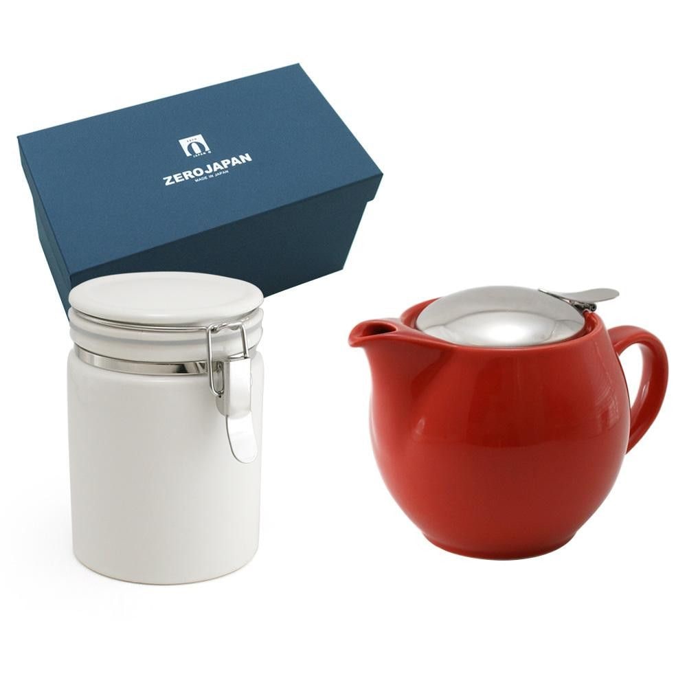 ZERO JAPAN ユニバーサルティーポット3人用+ティーキャニスター ZG-005 TO/トマト