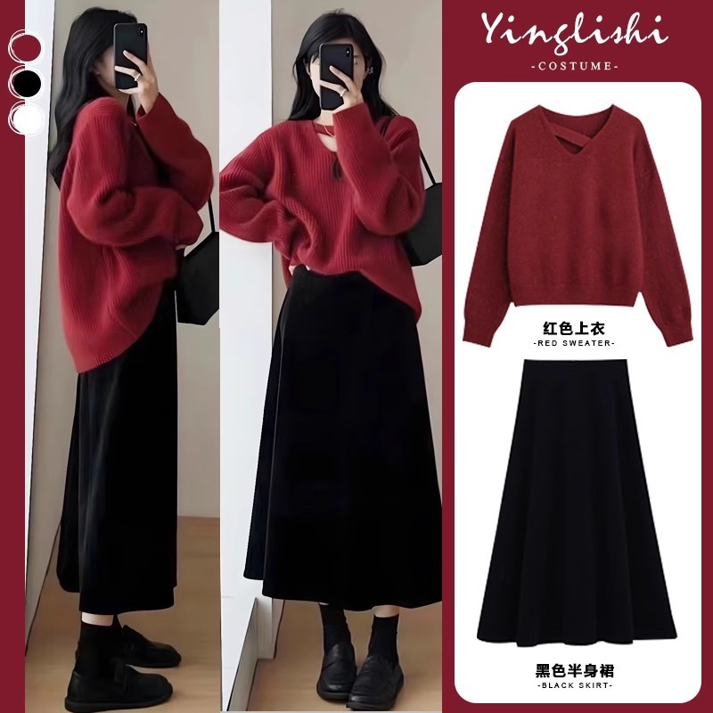 ハイエンドのカスタマイズ-晩秋と冬の婦人服2024ティースタイル衣装ソルトスタイルライト大人とハイエンド韓国ドラマニップルドレスツーピーススーツ