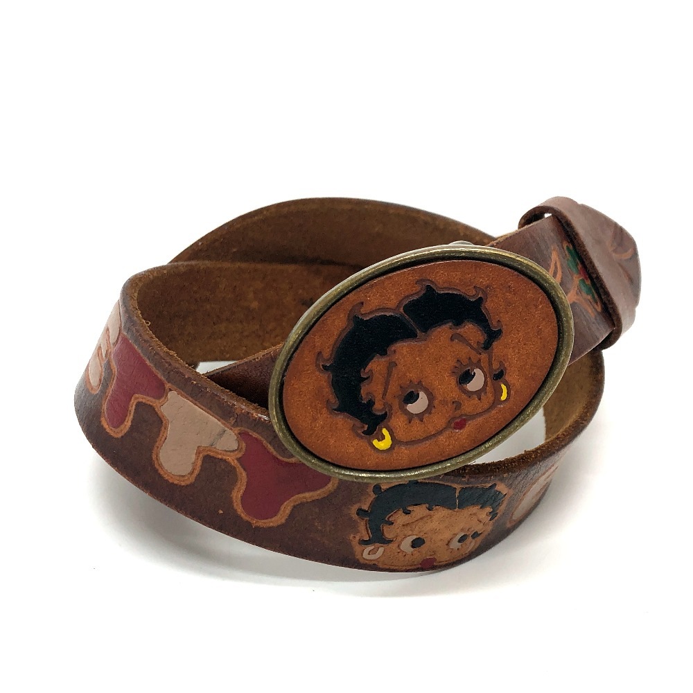 no brand ノーブランド ベルト ベティブープ ベティちゃん ヴィンテージベルト ベルト レザーベルト レザー ブラウン