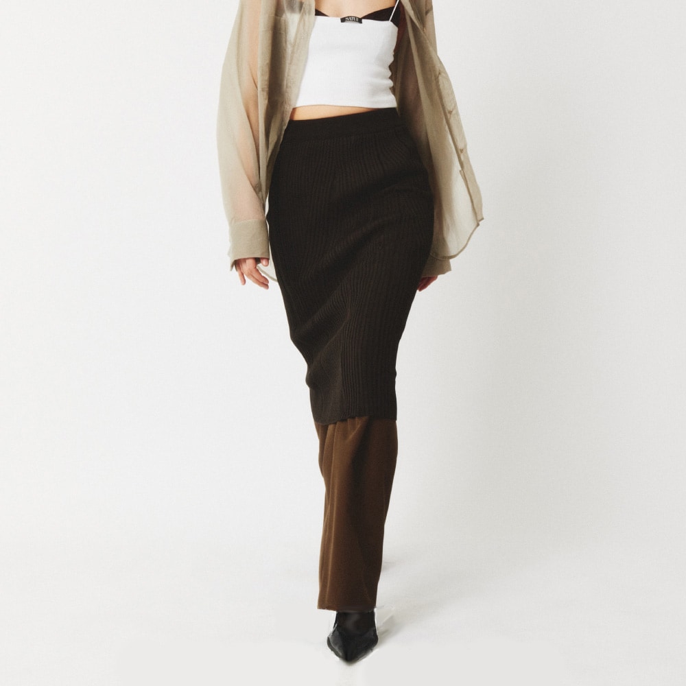 [세터] パルマ2way 破壊されたニットスカート ( Sage Grey )