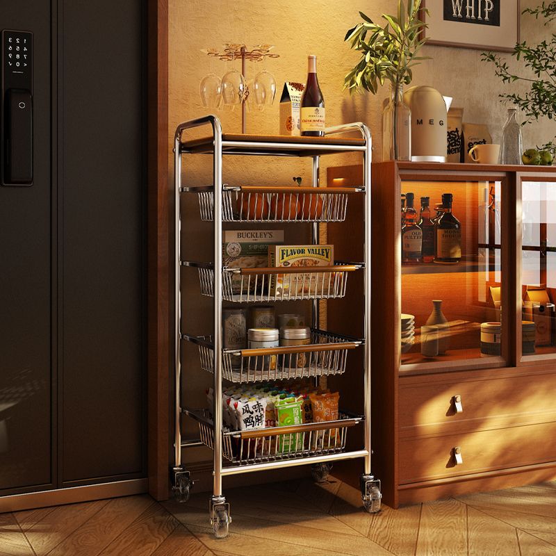 新しいキッチントロリー収納ラック多機能収納ラック家庭用取り外し可能な多層スナックカート収納バスケット