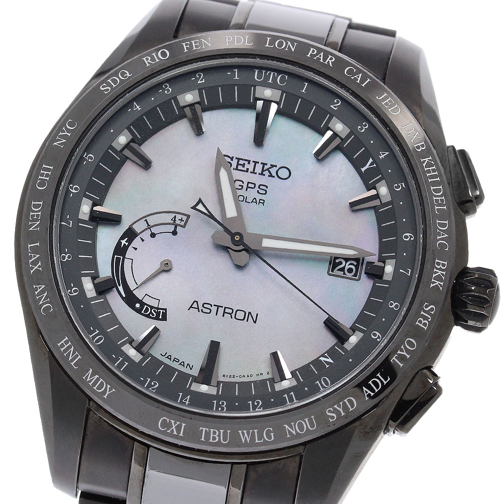 セイコー SEIKO 8X22-0AF0-2/SBXB091 アストロン 2016年限定モデル デイト ソーラー電波 メンズ 良品 箱・保証書付き_960802【中古】