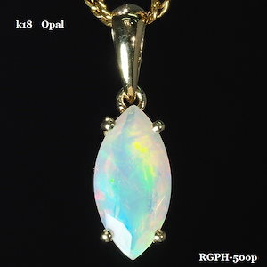 最高級天然 オパール ネックレス 虹色の輝き 最最高純度 K18YG0.59ct 刻印有 18K 74