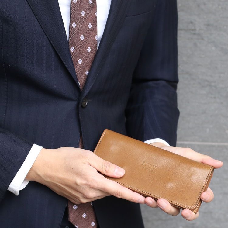 【訳あり】 牛革 長財布 F.CLIO イタリア製 イタリー 財布 ウォレット 大きく開く 【ネコポスで送料無料】 本革 メンズ 男性用 一枚革 4FA (09000228r)