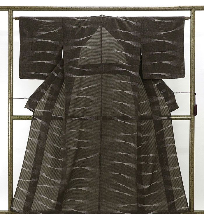 夏物 小紋 未着用超美品 正絹 水玉幾何模様 身丈157cm 裄丈63.5cm 絽小紋 未使用 新古品 着物 wc0111