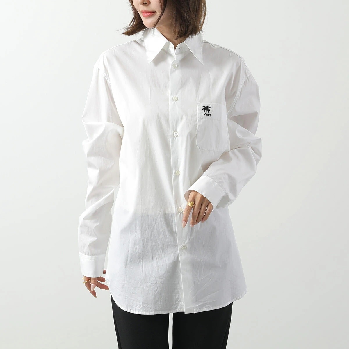 N21 ヌメロヴェントゥーノ シャツ G021 0067 レディース 長袖 コットン ロゴ刺繍 胸ポケット ブラウス 1101