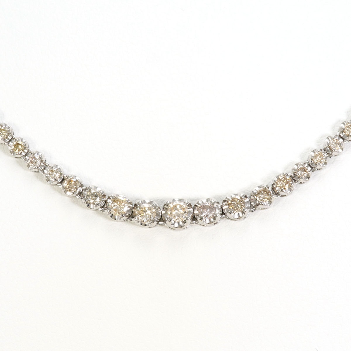 K14 14金 WG ホワイトゴールド ネックレス ダイヤモンド 3.00ct 鑑別書 総重量約9.9g 約41cm 中古