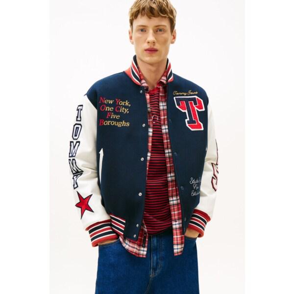 メンズバーシティバッジジャケット T32G0WJC15TMT1 TOMMY JEANS