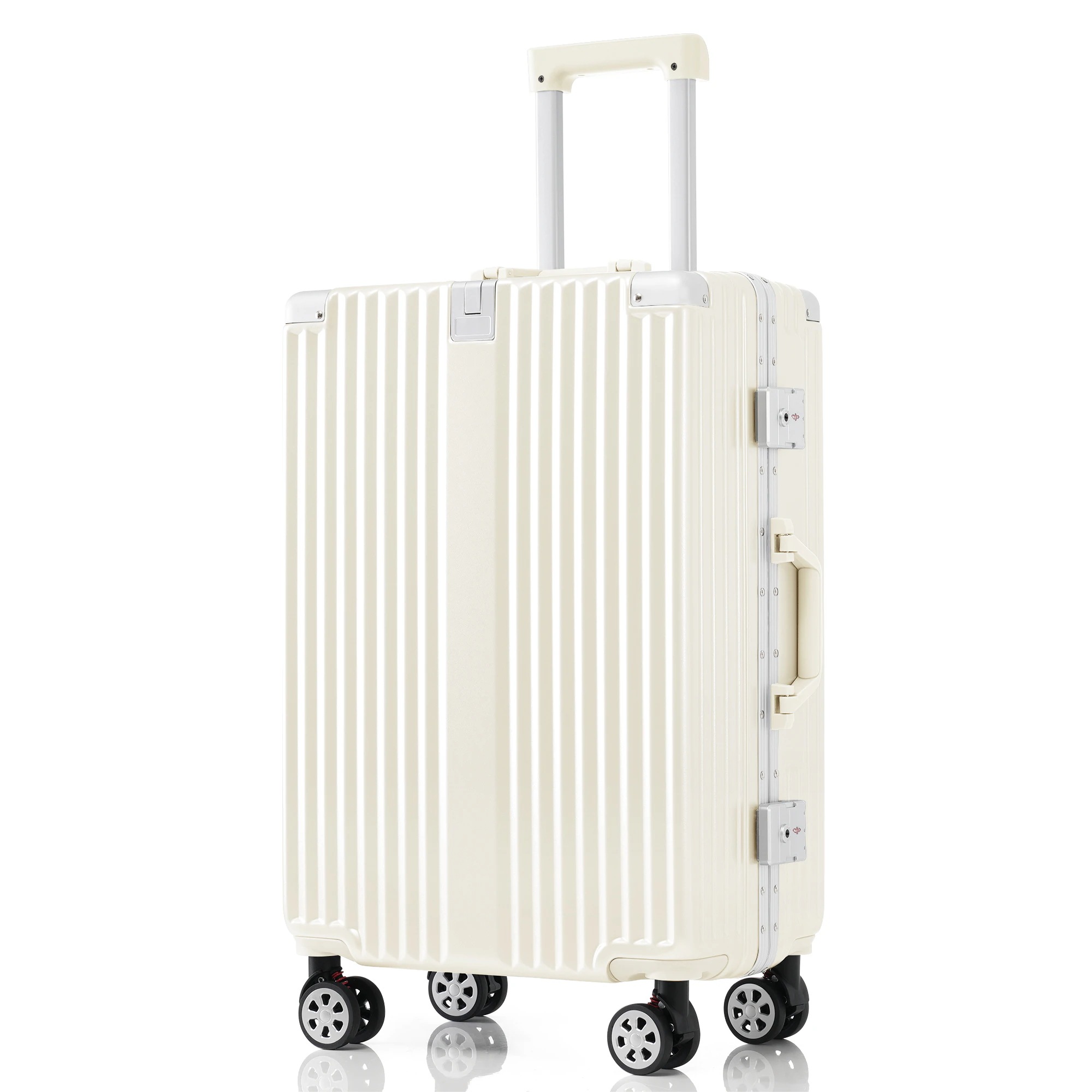 【国内即発送】スーツケース Lサイズ フレームタイプ アルミ USBポート付き カップホルダー フック式底足 ストッパー付き キャリーケース キャリーバッグ 軽量 おしゃれ 静音 海外 高級感 TSA