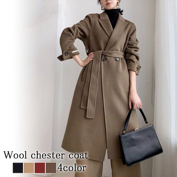 Qoo10] チェスターコート レディース ウールチェ