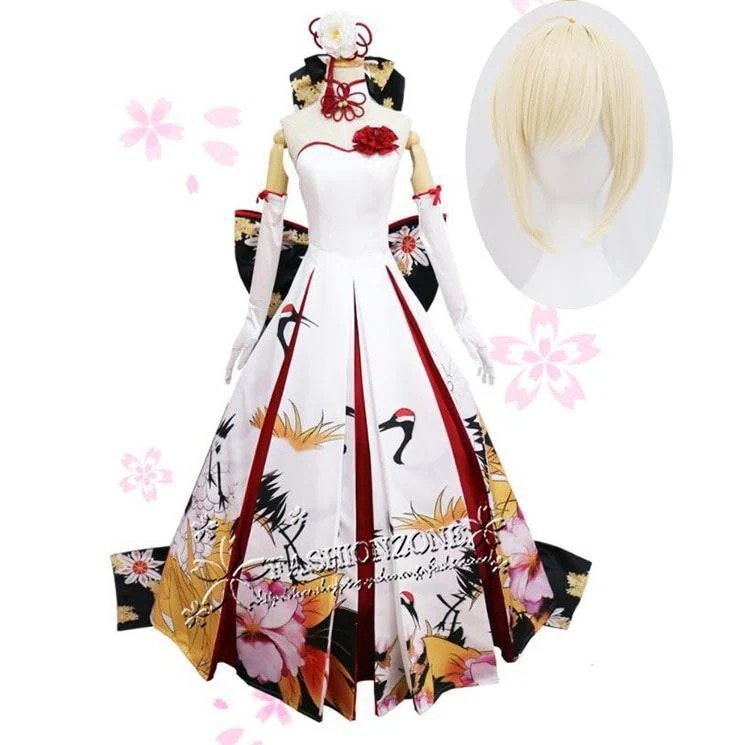 【品質良い 大好評中】FateGrand O.rder FGO フェイトグランドオーダー セイバー saber 和 鶴 花嫁 礼服 コスプレ 衣装 コスチューム変装仮装cosハロウィンイベント