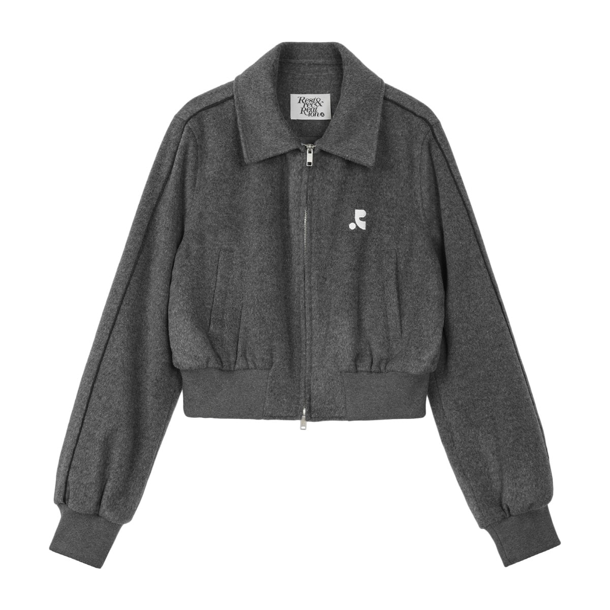 【REST&RECREATION】 PIPING WOOL BOMBER JACKET : GREY