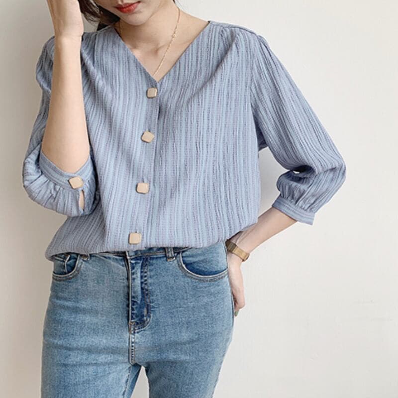 レディース トップス パフスリーブ袖 シャツ ブラウス スタイルアップ 体系カバー ゆったり 6,212円