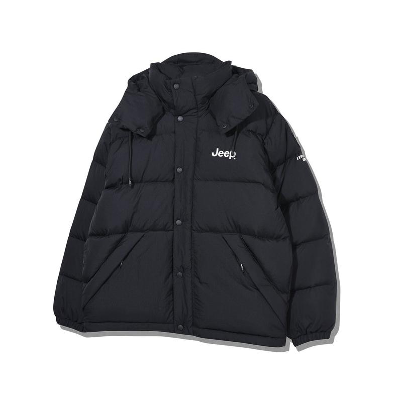 取り外し可能なフード付きダウンジャンパー（JO4JPU423BK）