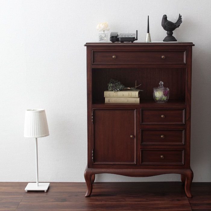 電話台 61×30.5×86cm おしゃれ FAX台 アンティーク調