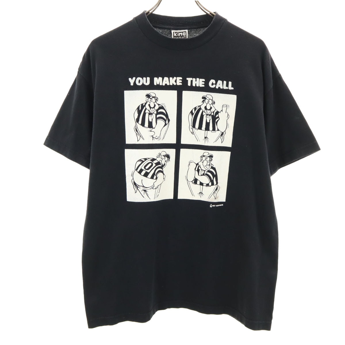 King cotton キングコットン 90s USA製 オールド 半袖 Tシャツ L ブラック メンズ 古着